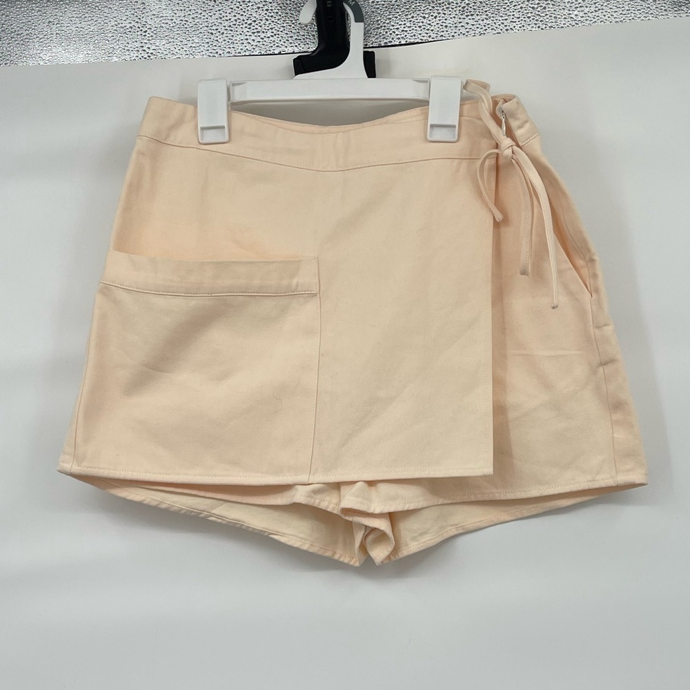Sabo cream cotton wrap pocket skort